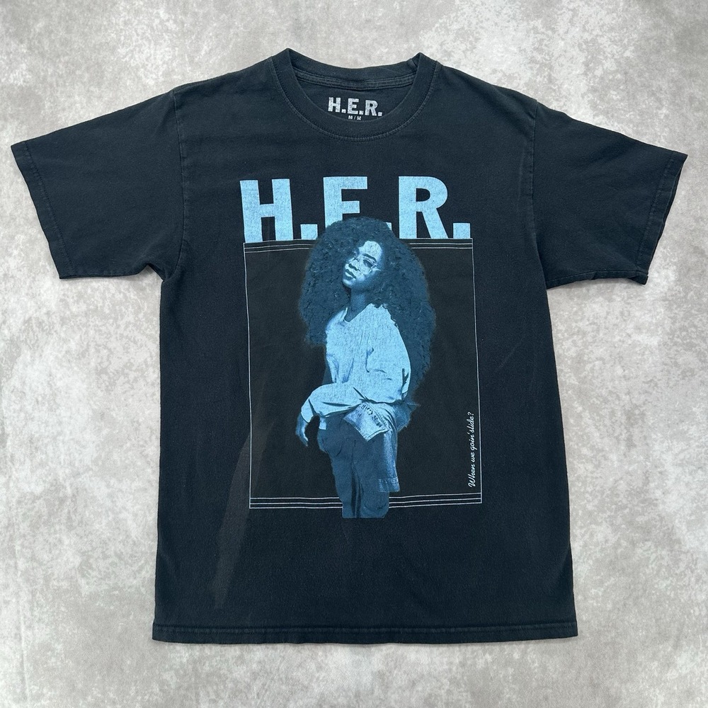 H.E.R. I Used To Know Her Tour T Shirt Men's M Black Blue Graphic R&B
